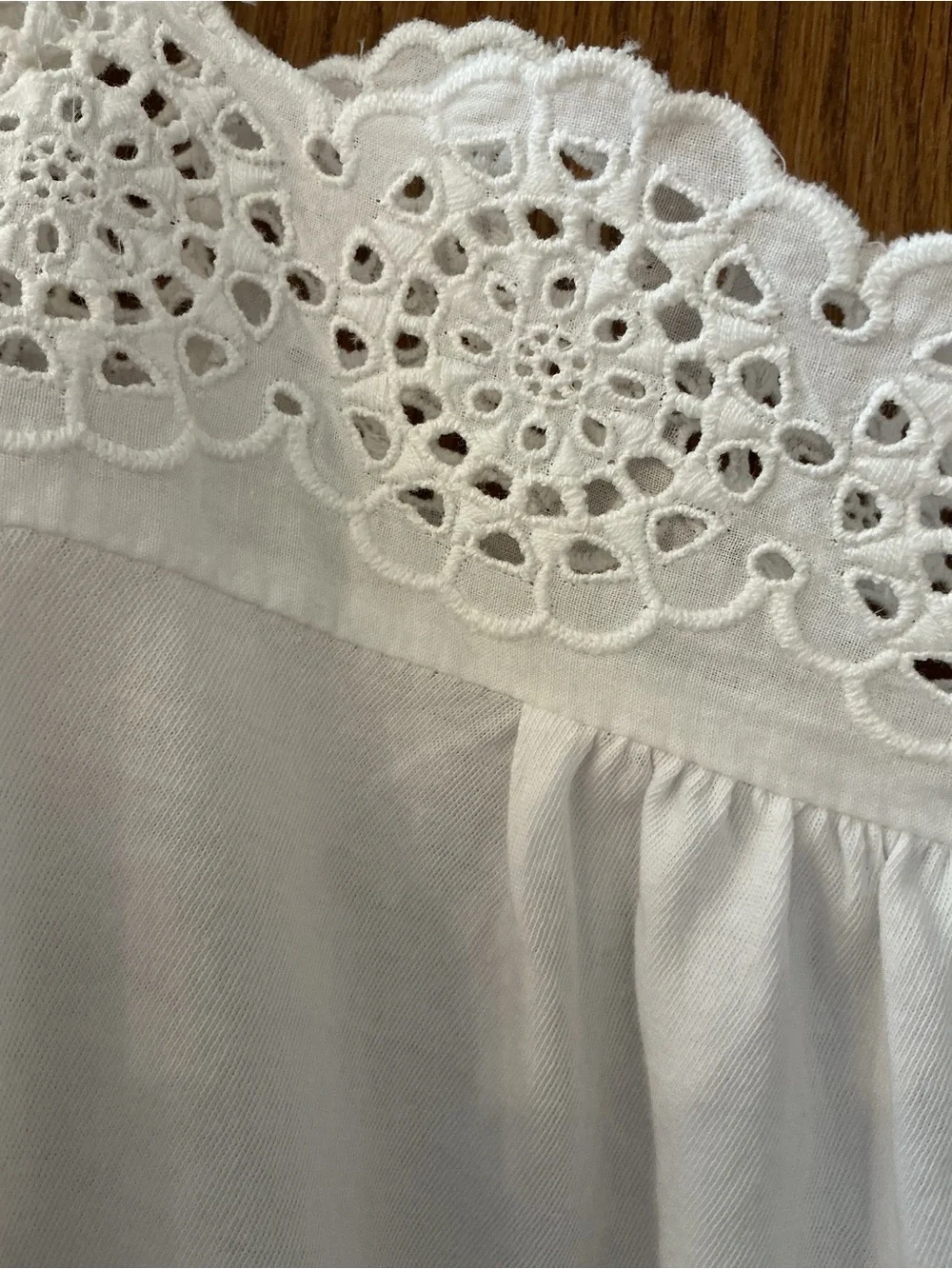 LOFT White Eyelet Square-Neck Blouse